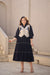 Navy Tiered Dress with Horse Motif Embroidered Vest