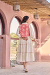 Pink Embroidered Jacket Layered Tiered Dress