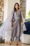 Digital Printed Pintuck Kurta & Sharara Set in Gazzi Silk
