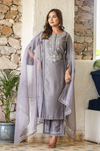 Digital Printed Pintuck Kurta & Sharara Set in Gazzi Silk