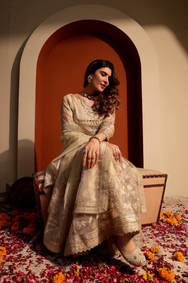 Embroidered Tissue Organza Kurta Set