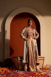 Hand-Embroidered Gajji Silk Shrug & Sharara Set