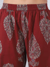 Blue and Maroon Kurta Pants Set