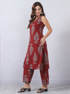 Blue and Maroon Kurta Pants Set