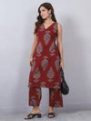 Blue and Maroon Kurta Pants Set