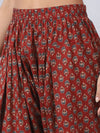 Maroon Kurta Set with Lace Detailing