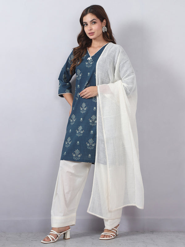 Teal Blue Farshi Salwar Set