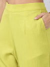 Green Cord Set with Embroidery Detail on Top