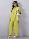 Green Cord Set with Embroidery Detail on Top