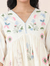 Ivory Garden Embroidered Cotton Dobby Midi Dress