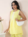 Lemon Yellow Poplin Sleeveless Co-Ord Set