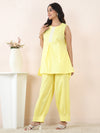 Lemon Yellow Poplin Sleeveless Co-Ord Set