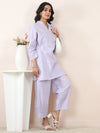 Lavender Slub Linen Straight Co-Ord Set