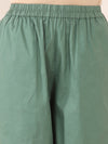 Dark Green Cotton Linen Embroidered Co-Ord Set