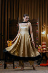 Gold-Foil Nylon Viscose Anarkali 3-Piece Set