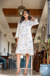White Multi-Print Kurta in Natural Rayon