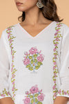 Floral Block Print Straight Suit Set