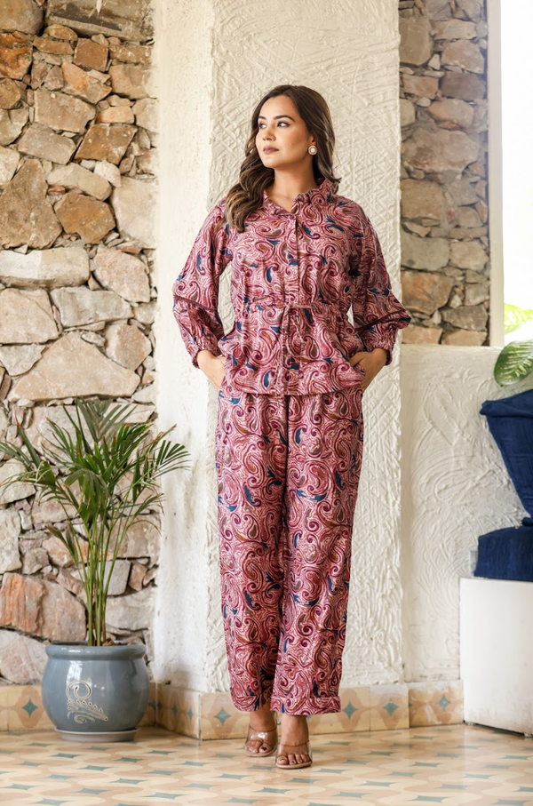 Cream Multi-Floral Relaxed Fit Coord Set