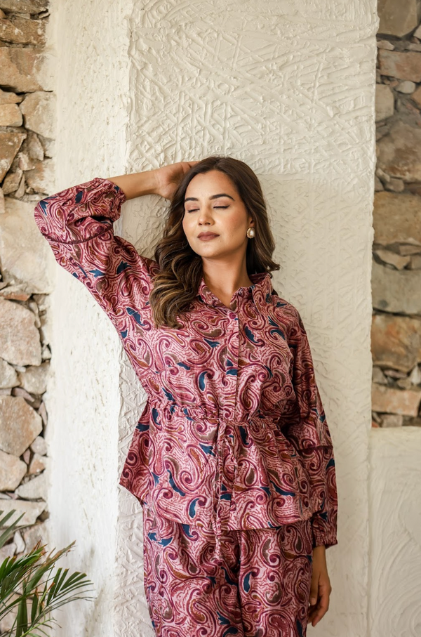 Cream Multi-Floral Relaxed Fit Coord Set