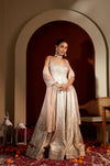 Hand-Embroidered Floor-Length Gown with Embellished Dupatta