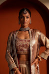 Hand-Embroidered Gajji Silk Shrug & Sharara Set