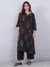 Cotton Kurta Pant Set with Block Print