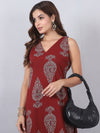 Blue and Maroon Kurta Pants Set