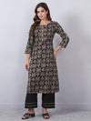 Charcoal Black Kurta Pants Set
