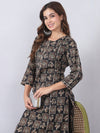 Charcoal Black Kurta Pants Set