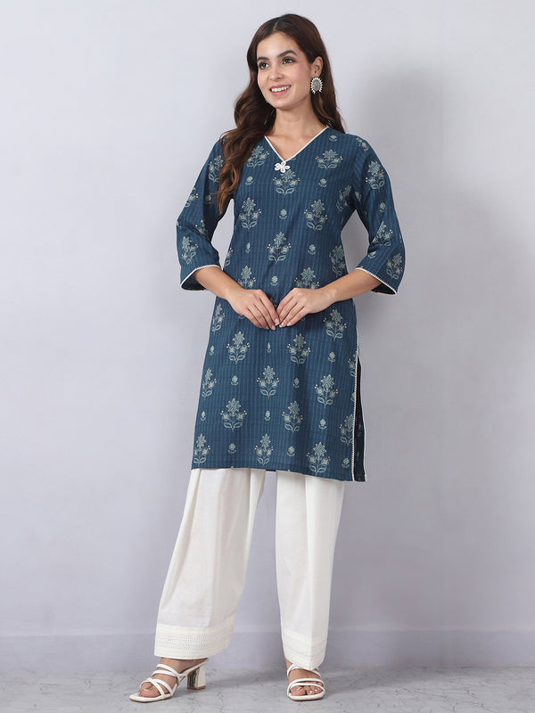 Teal Blue Farshi Salwar Set