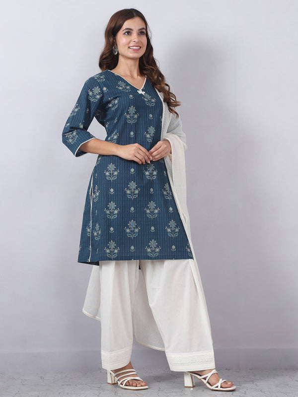 Teal Blue Farshi Salwar Set