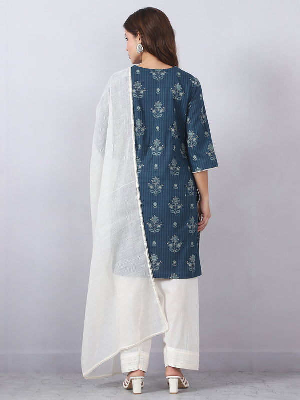 Teal Blue Farshi Salwar Set