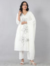 Elegant White Floral Kurta Set