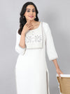 Off White Heritage Embroidered Rayon Kurti