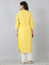 Bright Yellow Embroidered Everyday Rayon Kurti