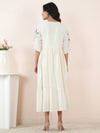Embroidered Cotton Dobby Midi Dress