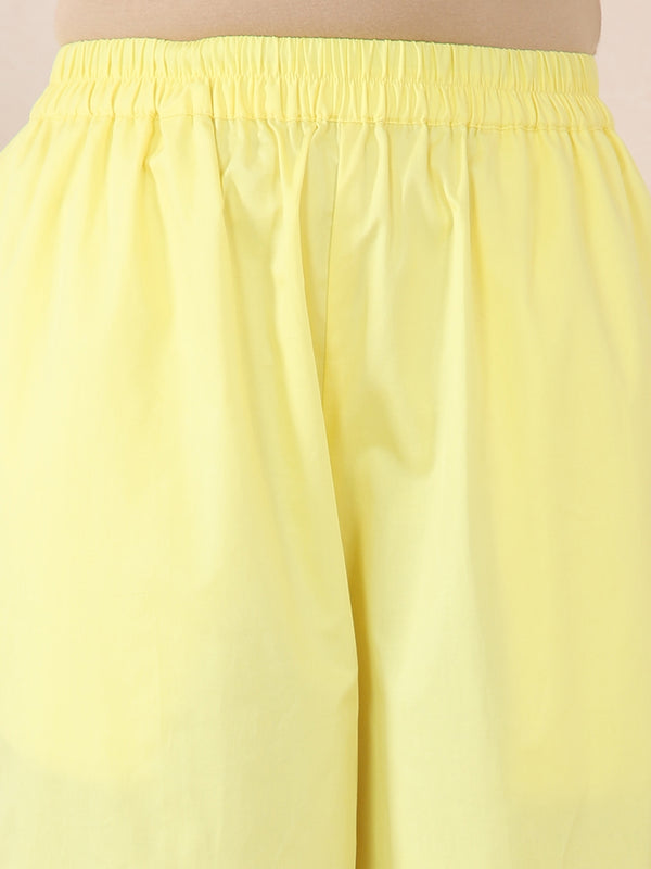 Lemon Yellow Poplin Sleeveless Co-Ord Set