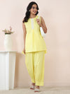 Lemon Yellow Poplin Sleeveless Co-Ord Set
