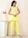 Lemon Yellow Poplin Sleeveless Co-Ord Set