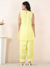 Lemon Yellow Poplin Sleeveless Co-Ord Set