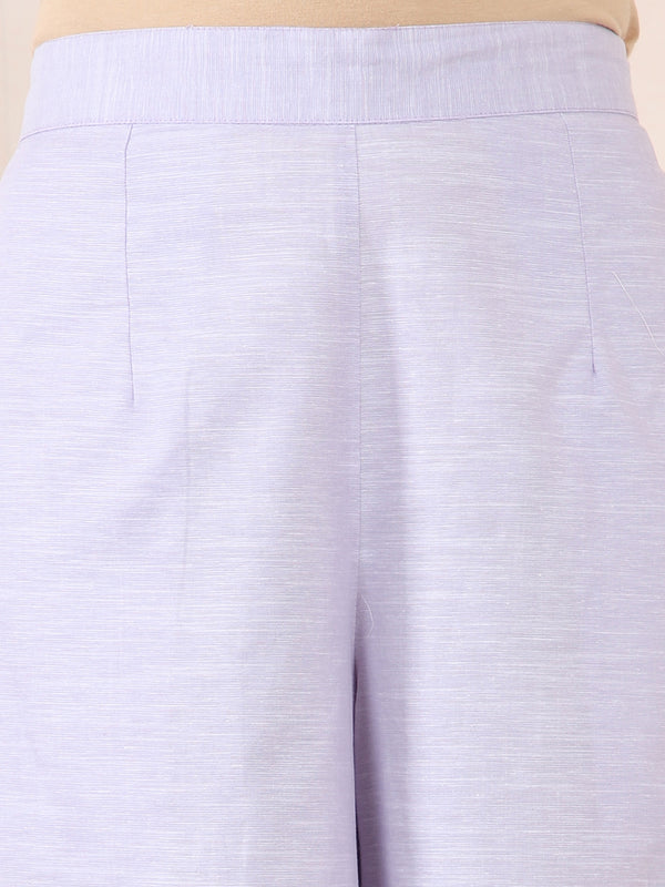 Lavender Slub Linen Straight Co-Ord Set