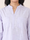 Lavender Slub Linen Straight Co-Ord Set