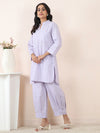 Lavender Slub Linen Straight Co-Ord Set