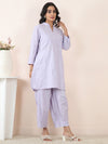 Lavender Slub Linen Straight Co-Ord Set