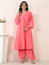 Pink Viscose Linen Everyday Co-Ord Set