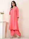 Pink Viscose Linen Everyday Co-Ord Set