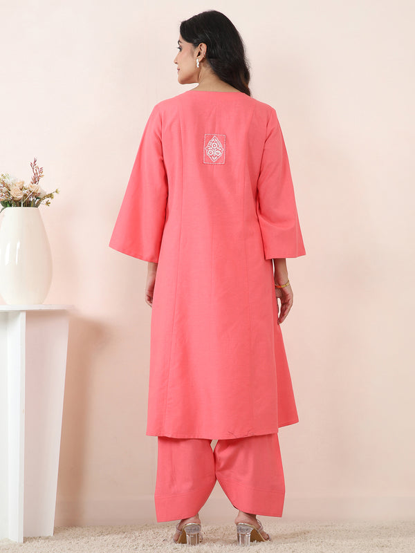 Pink Viscose Linen Everyday Co-Ord Set