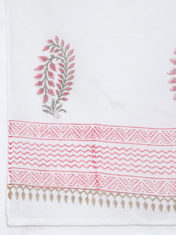 Block Print Cotton Cambric Anarkali Suit Set