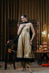 Gold-Foil Nylon Viscose Anarkali 3-Piece Set