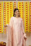 Shimmer Patch Detailed Straight Suit Set